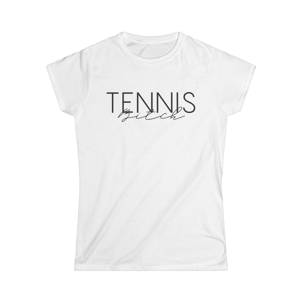 Women's Softstyle White Graphic Tee "Tennis Bitch"